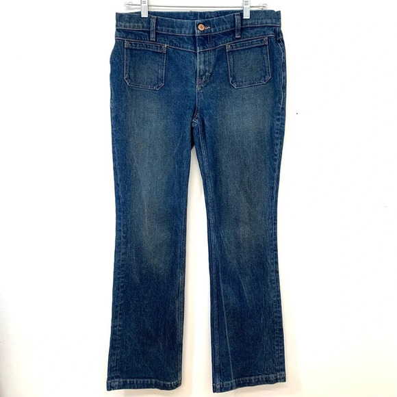 Baykan Denim Jeans Woman 28  Relaxed Gigi Mid Rise Straight Patch Pockets 31"‎ - Picture 1 of 10